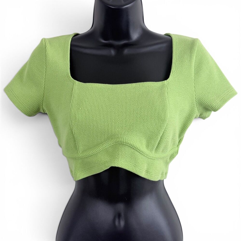 social tourist ultra corset hem neon punk y2k brat green women's top s